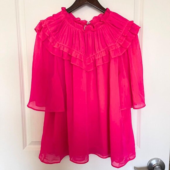 Cato Pink Ruffle Blouse - Picture 6 of 8